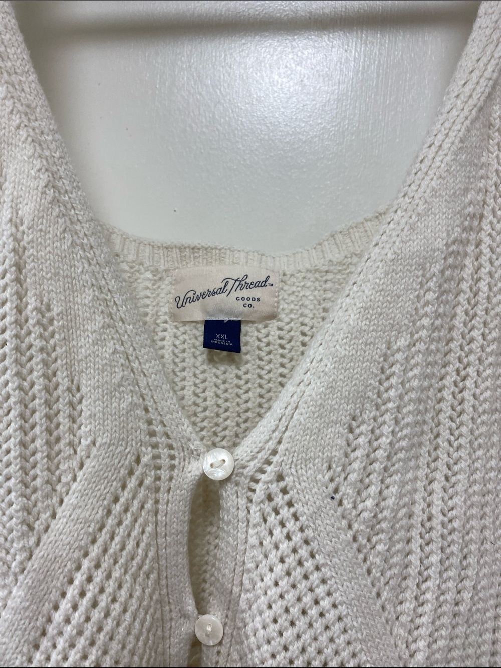 Universal Thread Cream Crochet Button-Front Tank - Picture 3 of 12